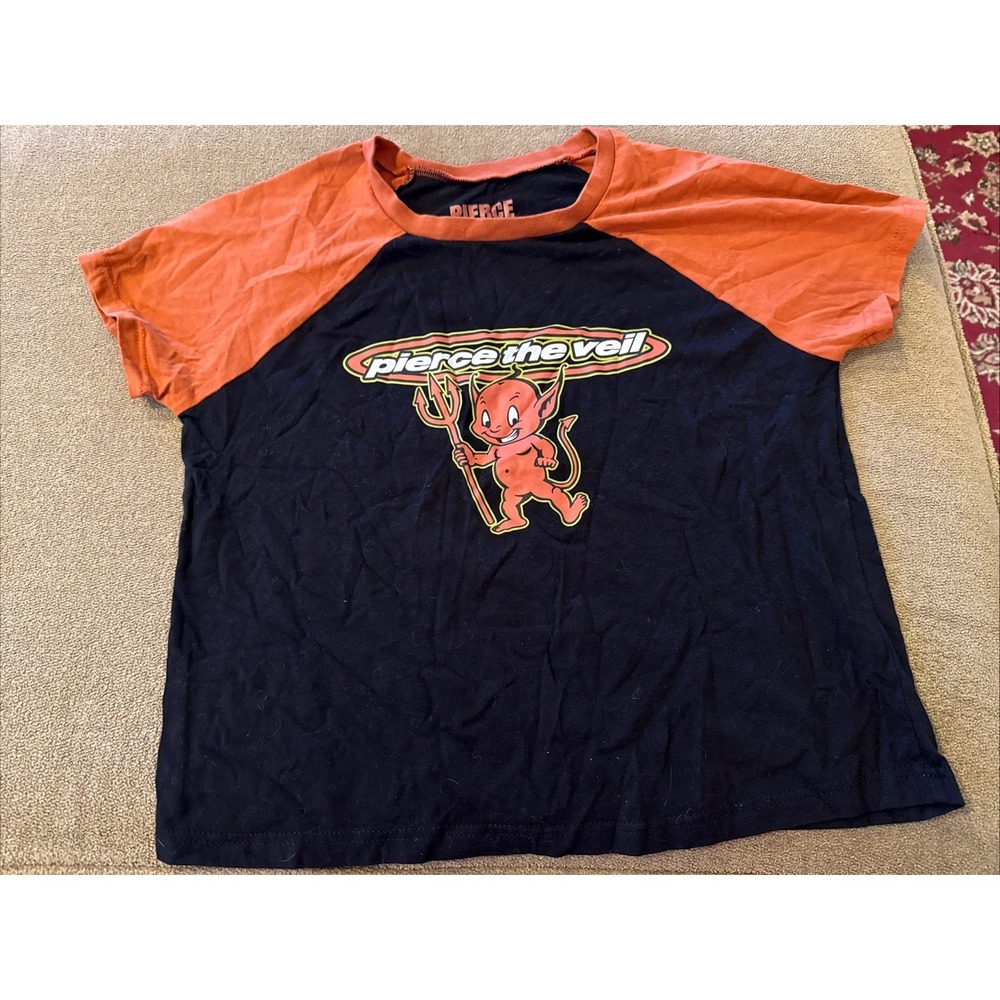 Pierce the Veil Band Baby Tee T-Shirt Devil Size Large Rare (Lexi)